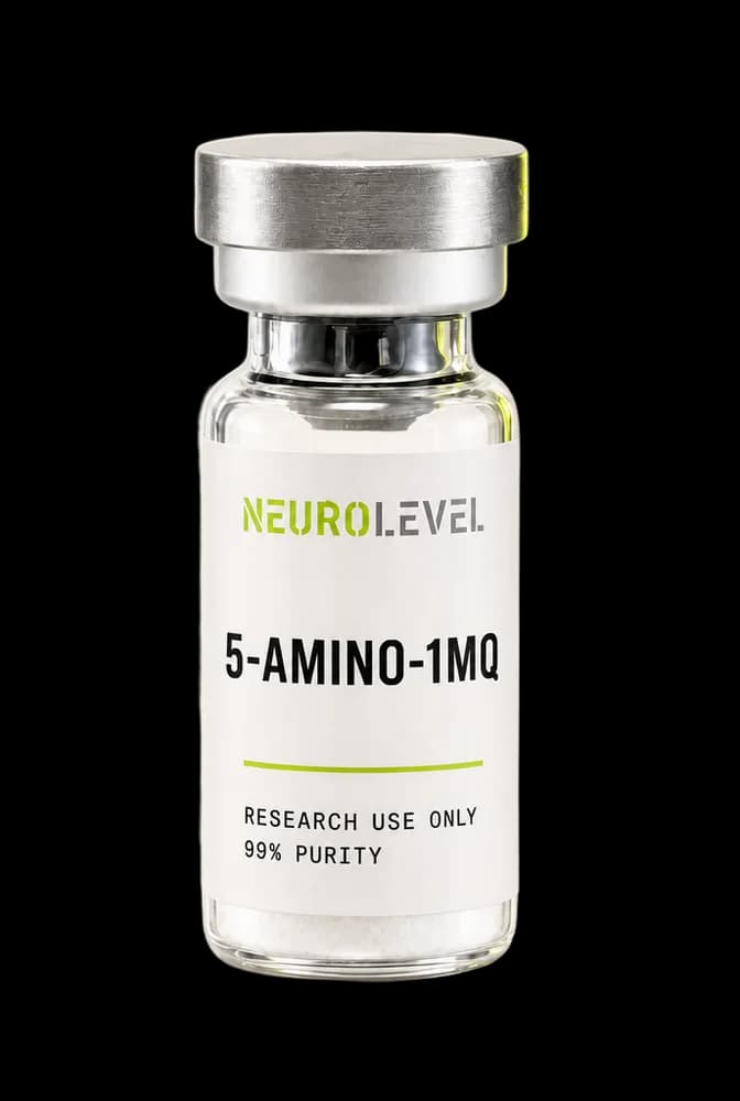 Neurolevel 5-Amino-1MQ research vial, lyophilized powder, applied printed label