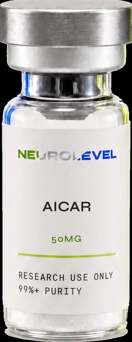 Neurolevel AICAR research vial, lyophilized powder, applied printed label