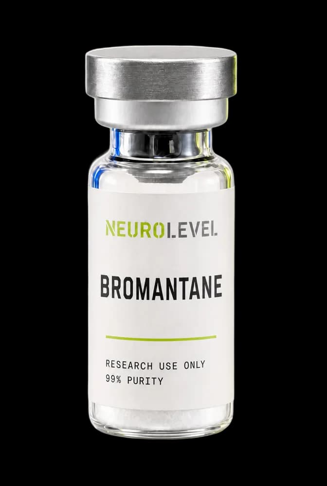 Neurolevel Bromantane research vial, lyophilized powder, applied printed label