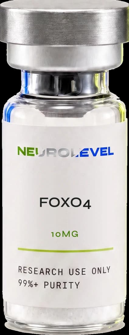 Neurolevel FOXO4 research vial, lyophilized powder, applied printed label