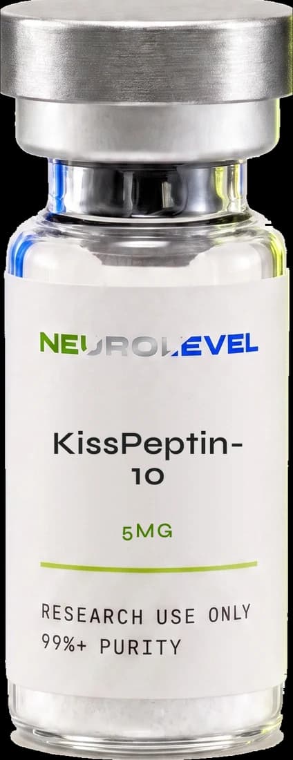 Neurolevel KissPeptin-10 research vial, lyophilized powder, applied printed label