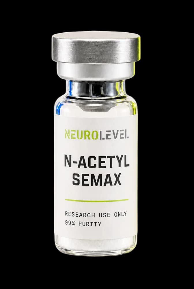 Neurolevel N-Acetyl Semax research vial, lyophilized powder, applied printed label