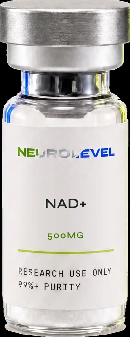 Neurolevel NAD+ research vial, lyophilized powder, applied printed label