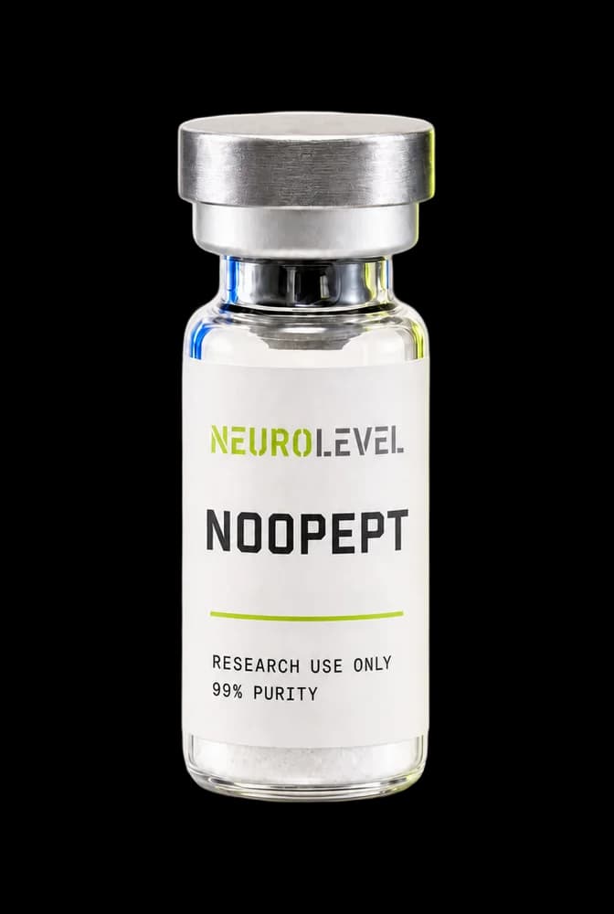 Neurolevel Noopept research vial, lyophilized powder, applied printed label