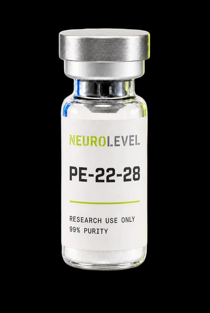 Neurolevel PE-22-28 research vial, lyophilized powder, applied printed label