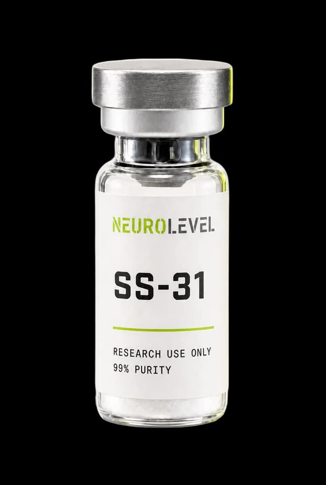 Neurolevel SS-31 research vial, lyophilized powder, applied printed label